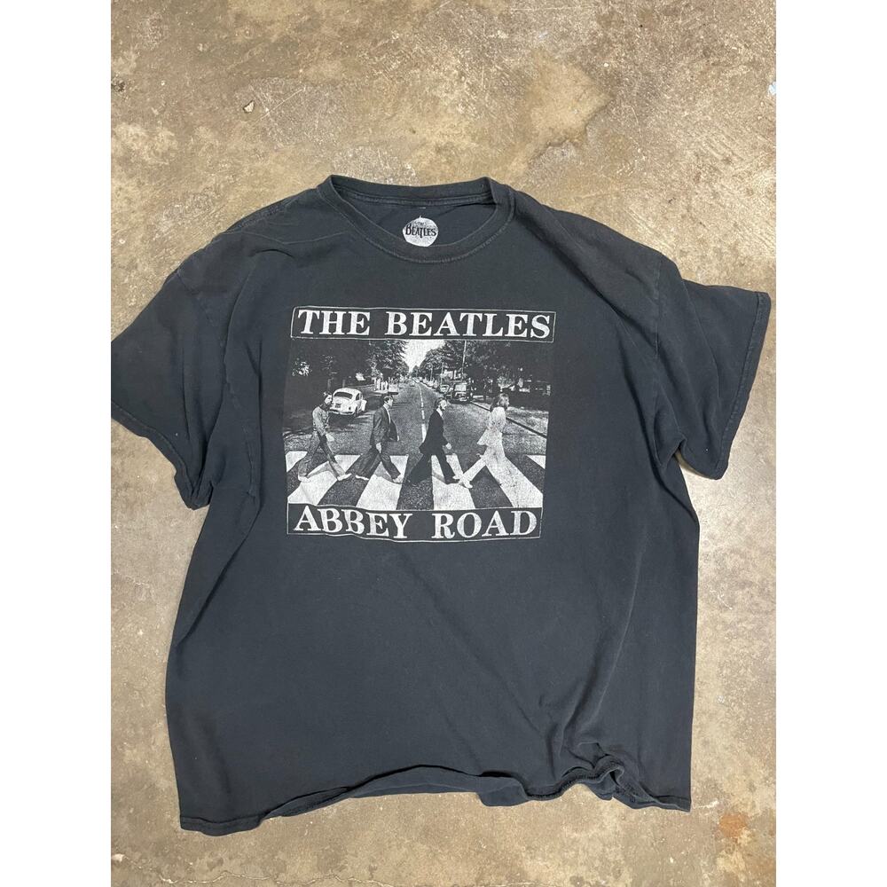 The Beatles Mens Black Abbey Road Graphic Print Crew Neck Casual T-Shirt 2XL